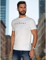 Pánské tričko s potiskem bílé FashionStreet RX5641 Pánské tričko s potiskem bílé FashionStreet RX5641