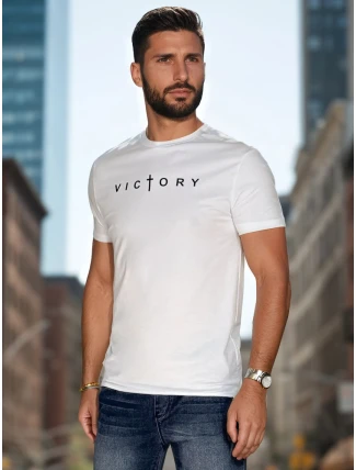 Pánské tričko s potiskem bílé FashionStreet RX5641