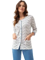 Pyžamo Luna 668 3/4 3XL L24 dámské rozepínací Pyžamo Luna 668 3/4 3XL L24 dámské rozepínací