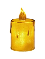 DEKORATIVNÍ SVÍČKA 10,5 CM JANTAROVÁ TEPLÁ BÍLÁ 1 LED
