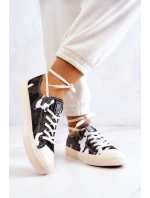 Dámské Materiál Sneakers Camo BIG STAR JJ274237 Bílo-šedé