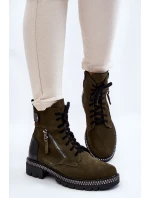 Semišové zateplené boty Laura Messi 2508 Zelená