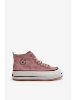 Zateplené Dámské Tenisky Na Platformě Eko Kůže Big Star OO274068 Růžové