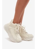 Dámské tenisky přírodní kůže GOE SS2N4037 Ztemnělá bílá