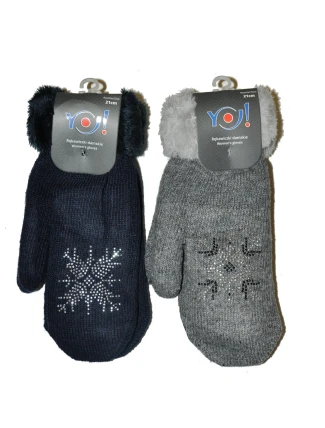 YOCLUB RED-0101K dámské rukavice - flitry