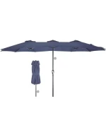 ZAHRADNÍ PARASOL XXXL 2,7x4,6 m ŠEDÝ SASKA GARDEN