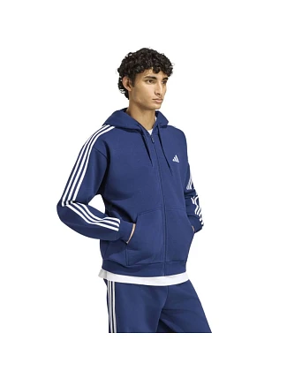 Pánská mikina adidas Essentials 3-Stripes Fleece Full-Zip Hoodie, tmavě modrá KY4144 Pánská mikina adidas Essentials 3-Stripes Fleece Full-Zip Hoodie, tmavě modrá KY4144