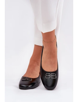 Elegantní Dámské Baletky S Ozdobou Vinceza 62206 Černé