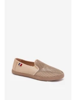 Pánské Děrované Tenisky Béžové Koboru