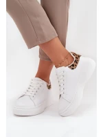 Dámské Tenisky Na Platformě Big Star SS274247 Bílé Leopardí