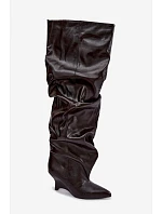 Kozačky Slouchy na platformě s vysokým holením hnědé Irmae Kozačky Slouchy na platformě s vysokým holením hnědé Irmae