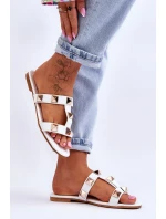 Dámské pantofle s velkými cvočky Bíle Mercure Dámské pantofle s velkými cvočky Bíle Mercure