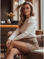 Dámský svetr v jedné velikosti s bufetem ELENORI white FashionStreet MY2463 Dámský svetr v jedné velikosti s bufetem ELENORI white FashionStreet MY2463