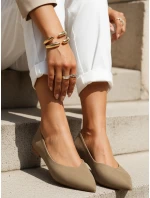 Dámské khaki semišové baleríny FashionStreet khaki ZY1350