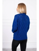 Poloviční rolák s kosočtvercovým vzorem chrpově modrý