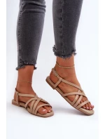 Ploché dámské sandály Big Star NN274012 Beige