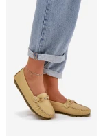 Ploché Kožené Mokasíny S Ozdobou S.Barski LR51-547 Žluté