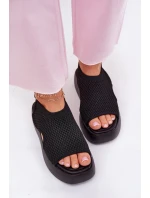 Dámské sandály na platformě černé Kavira Dámské sandály na platformě černé Kavira