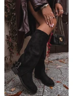 Zateplené dámské kozačky s klipsy černé Umbria