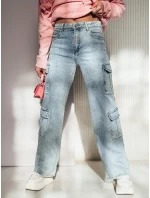 Dámské kalhoty ARGORAVE cargo baggy denim modré FashionStreet UY2226