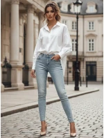 Dámské džínové úzké kalhoty s ozdobou GLAMSKIN modré FashionStreet UY2441