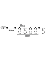 ZAHRADNÍ GIRLANDA PARTY LIGHT 20LED A60 BÍLÝ KABEL