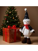 DEKORATIVNÍ SNĚHULÁK 50CM ŠEDÝ