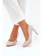 Dámské lodičky na podpatku světle béžové Sergio Leone Campbell