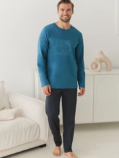 3672 Pánské dlouhé pyžamo RAFAEL S–2XL