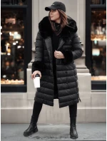 Dámská prošívaná dlouhá bunda ZAELEGANTE černá FashionStreet TY4779 Dámská prošívaná dlouhá bunda ZAELEGANTE černá FashionStreet TY4779