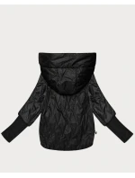 Cienka kurtka damska z dzianinowymi ściągaczami Goodlookin czarna (B8575-1)