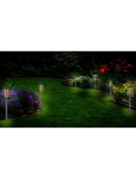 DANCING FLAMES SOLAR LAMP 12 LED SMD 7,5x7,5x46,5 cm šedá