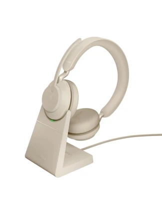 Bezdrátová sluchátka do uší Jabra Evolve2 65 UC Stereo Link380c, béžová