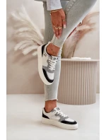 Dámské Nízké Tenisky Z Eko Kůže Big Star OO274028 Bílá-Šedá