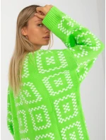 Dámský svetr LC SW 0296 fluo zelený