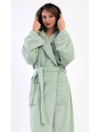 Dámský župan dlouhý s kapucí Máta