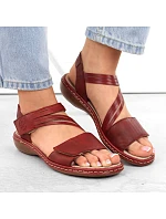 Kožené pohodlné sandály Rieker W RKR685 red