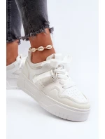 Dámské tenisky na platformě z ekokože Bílé Moun Dámské tenisky na platformě z ekokože Bílé Moun