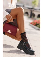 Lakovane Dámské Polobotky S Přezkou Černé Plikuria