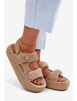 Ozdobené dámské sandály na platformě GOE TT2N4101 béžové