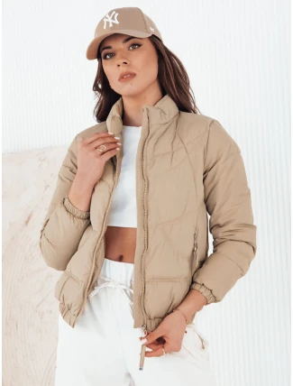 Dámská prošívaná přechodná bunda SALECA béžová FashionStreet TY4251 Dámská prošívaná přechodná bunda SALECA béžová FashionStreet TY4251