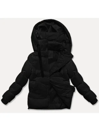 Hrubší černá dámská zimní bunda ze strukturovaného materiálu J Style (5M3251-392)