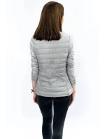 Šedá prošívaná bunda s kulatým výstřihem (W73)