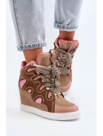 Dámské tenisky na podpatku růžové Leoppa Dámské tenisky na podpatku růžové Leoppa