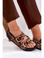 Dámské Sandály S Přezkami V Panteře Hnědé Seladith