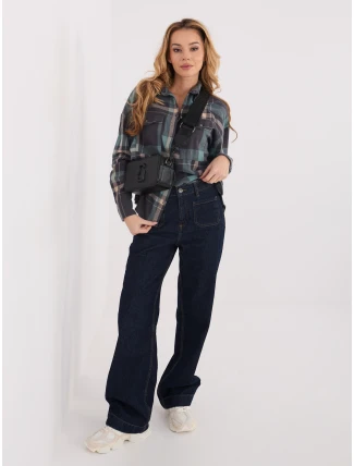 Košile D71720Z11085B šedá modrá