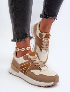 Dámské tenisky vyrobené z eko kůže, hnědé Vinelli