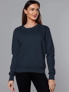 Tmavě modrá dámská tepláková mikina se stahovacími lemy (W01-25)