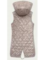 Dámská prošívaná vesta v perleťové barvě s kapucí S'West (B8339-51)