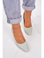 Elegantní Prošívané Lodičky Na Jehlovém Podpatku Zelené Rosanna